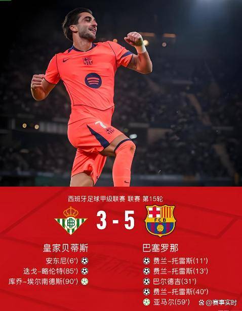 ตารางคะแนนลาลีกาล่าสุด! บาร์เซโลนายังคงครองตำแหน่งจ่าฝูงด้วยชัยชนะ 5-3 เหนือเรอัล เบติส, บียาร์เรอัลไตขึ้นอันดับสามด้วยชัยชนะ 2-0, แอตเลติโก มาดริดพ่ายแพ้เป็นนัดที่สองติดต่อกันด้วยสกอร์ 0-1 ต่อแอธเลติก บิลเบา เอสปันญอล, แอตเลติโก มาดริด, เรอัล มาดริด