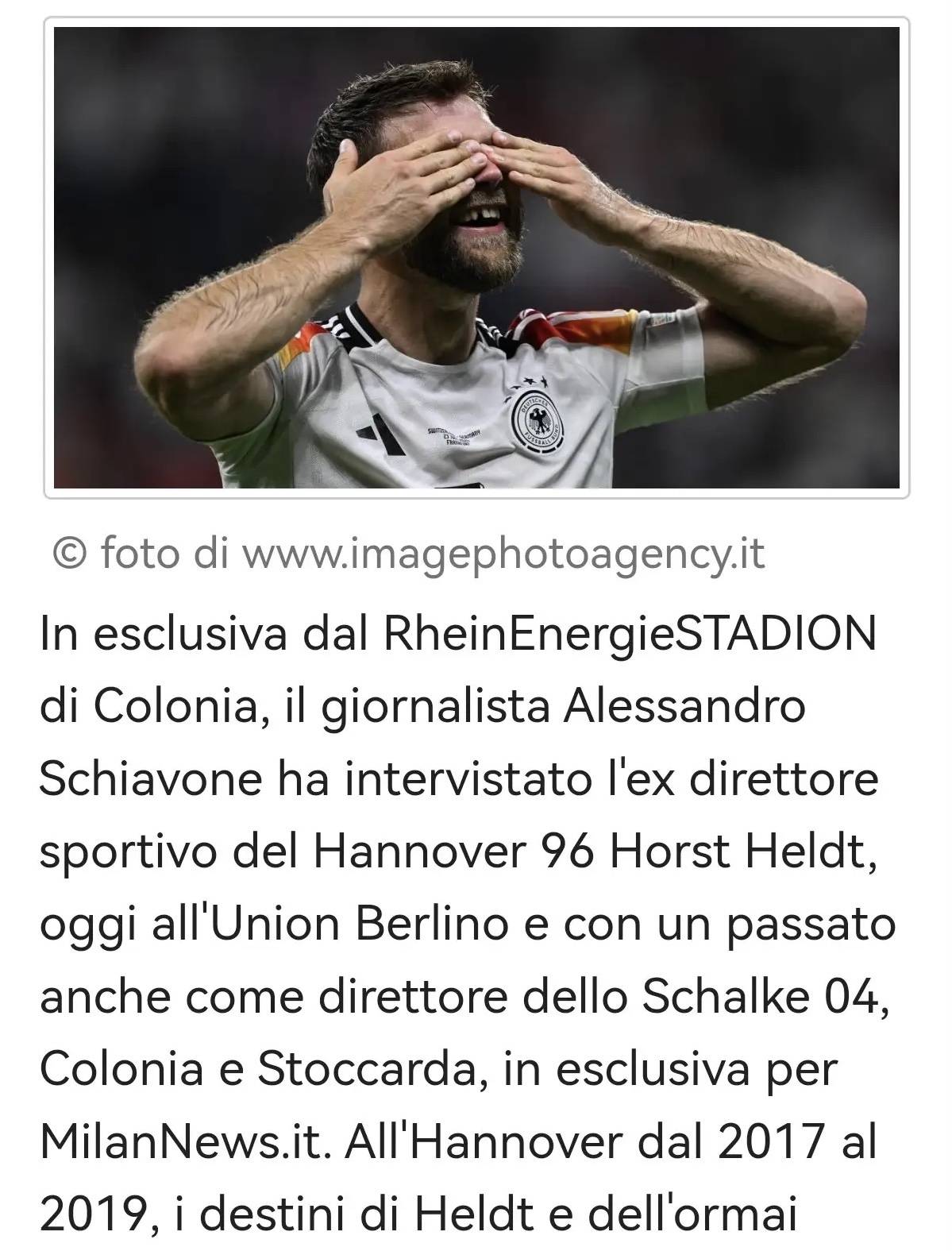 นักข่าวชื่อดังแห่งเซเรียอา: ฟิลิปป์ ครูเกอร์ เตรียมเดินตามรอยเบียร์ฮอฟฟ์ที่มิลาน อาจประเดิมงานเร็วสุด 1 มกราคม _อิตาลี_กองทัพ_ฮันโนเวอร์